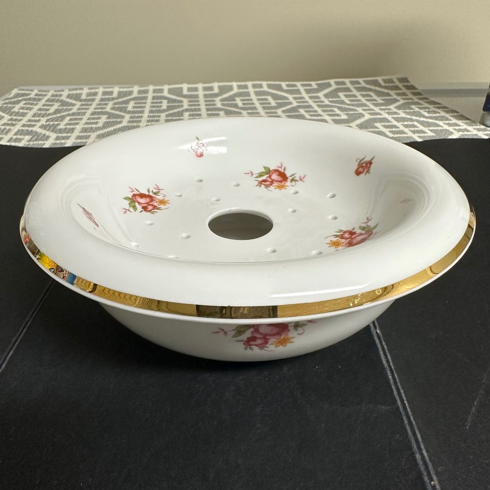 Laura Ashley Parfums Fine Bone‎ China 2 Piece Soap Dish England Vintage Vanity